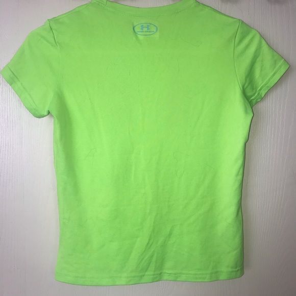 Girls Lime Green Under Armour Sports T-shirt - Picture 2 of 2